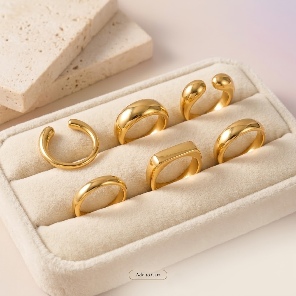 Mens Signet Ring - Anillos de sello gruesos de acero