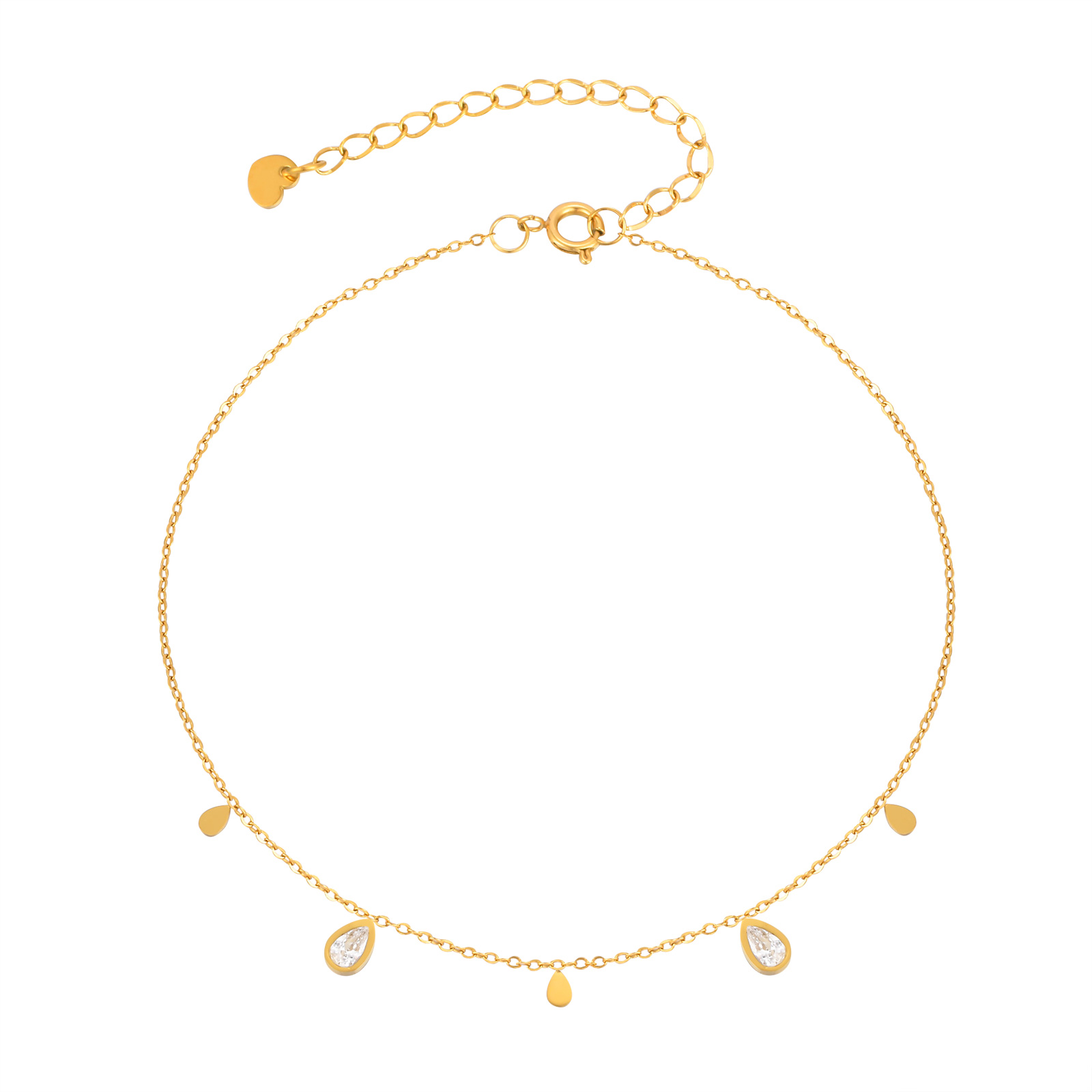 Jc Jewelry & Watches Reviews - Tobillera delicada de circón con forma