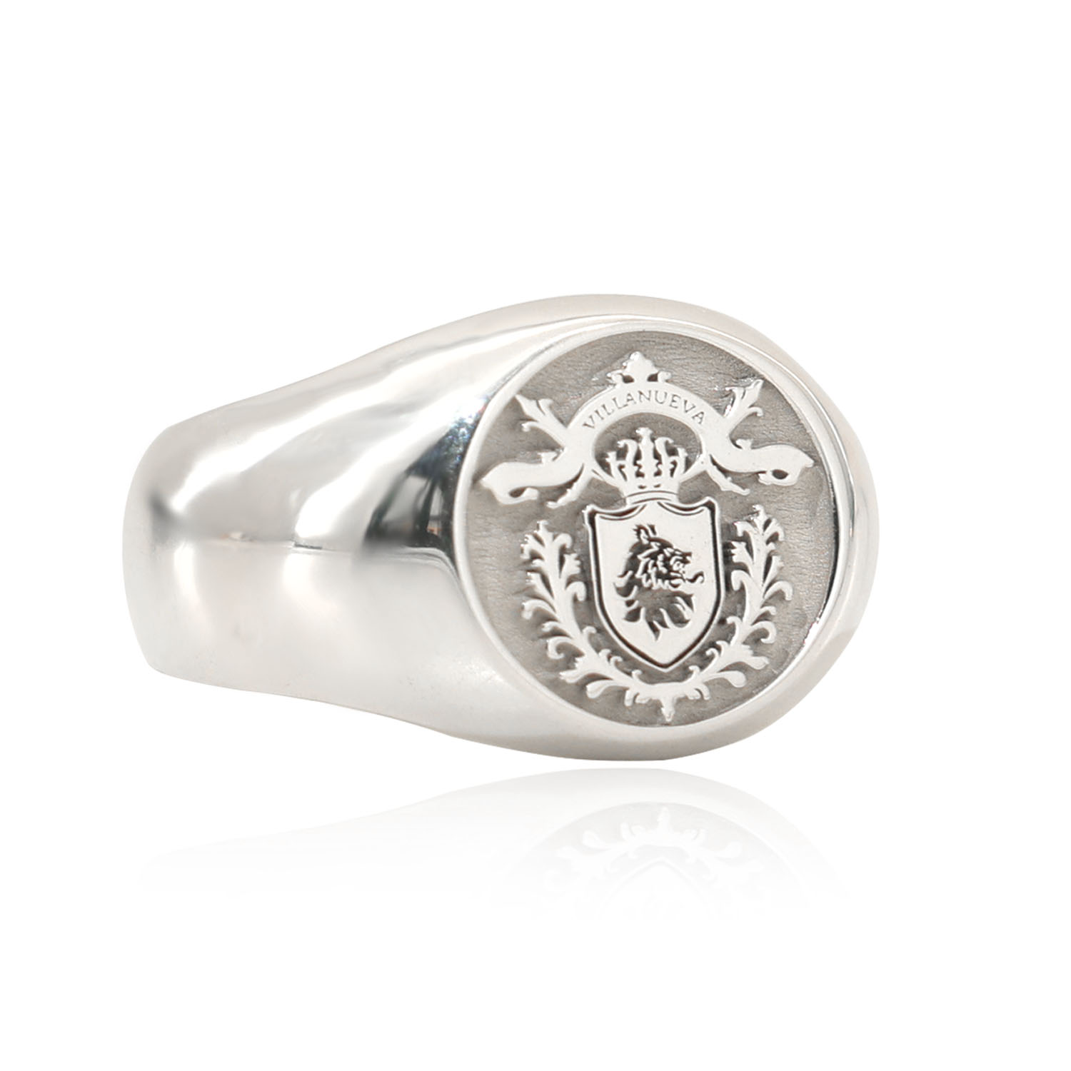 Mens Signet Ring - Anillo de Plata Sólida 925 de