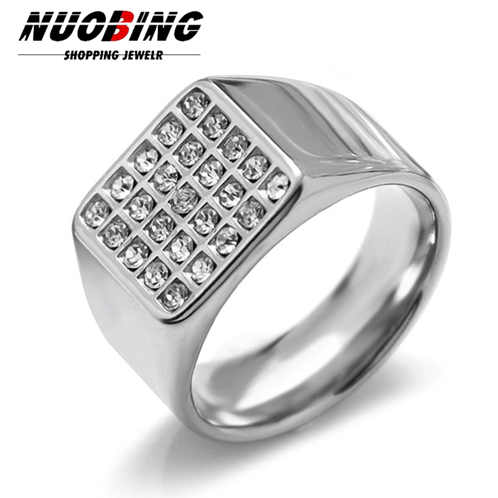 Mens Signet Ring - Anillo de sello de circonia cúbica