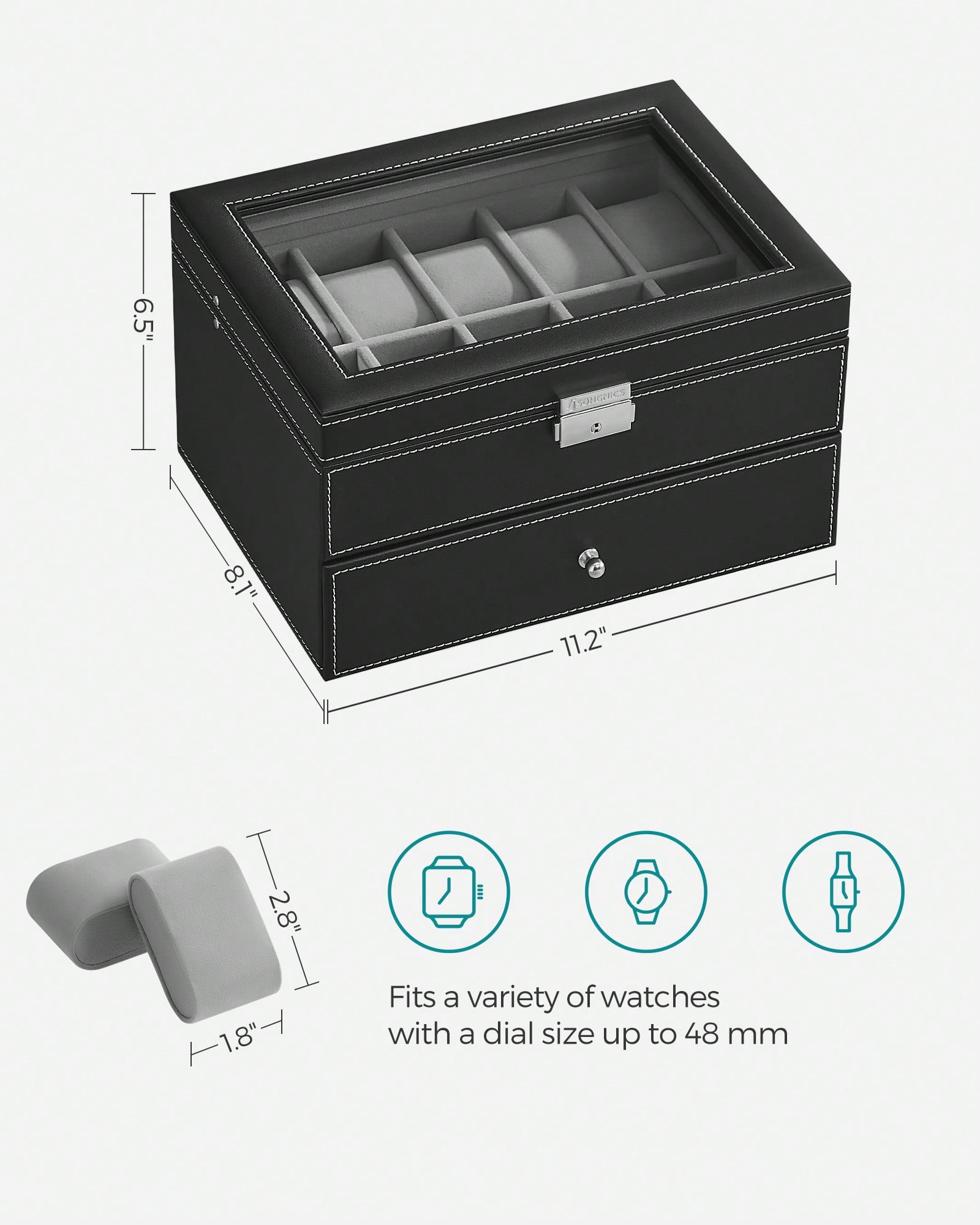 Caja para Relojes de 20 Ranura - Jewelry Watches Box reseña y precio