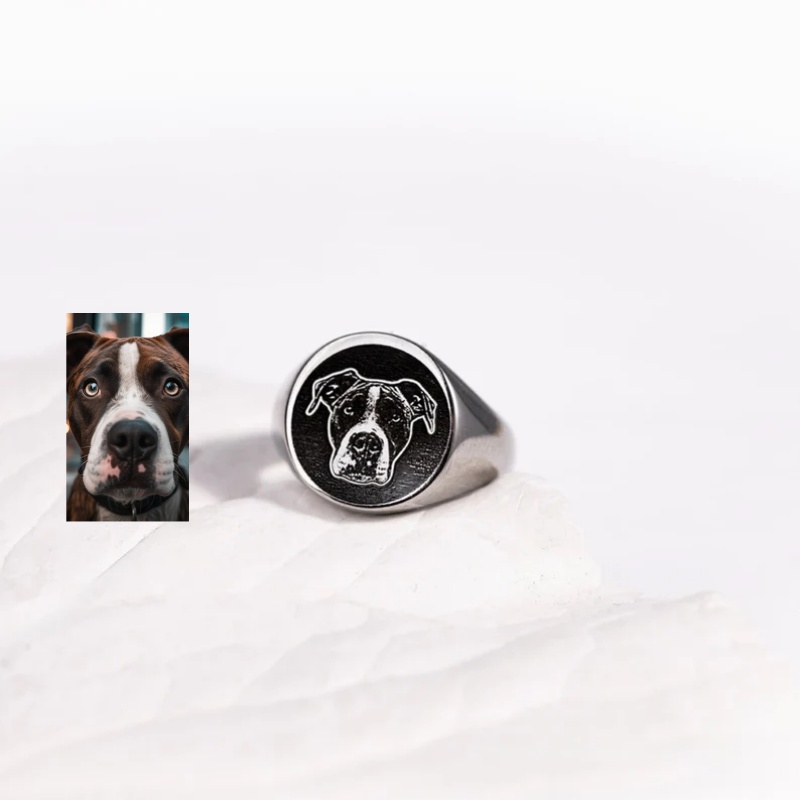 Anillo de sello con foto graba - Mens Signet Ring reseña y precio