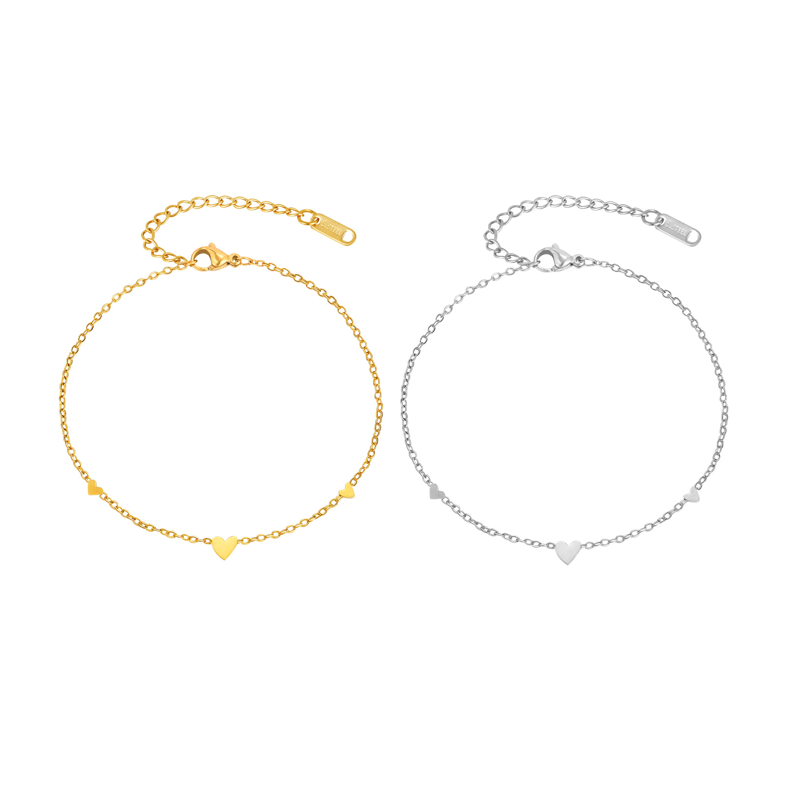 Tobilleras de corazón de acero - Jc Jewelry & Watches Reviews reseña y precio