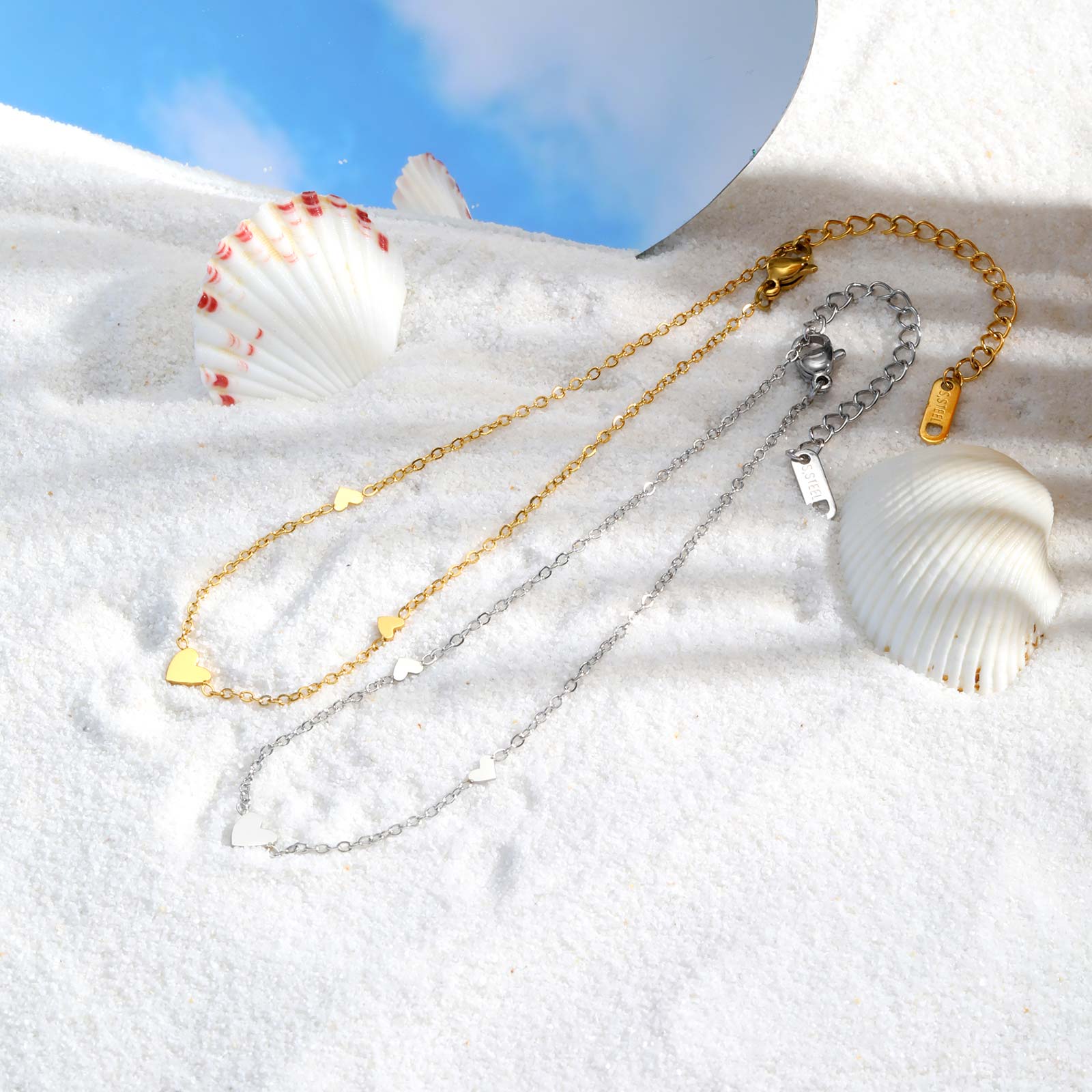 Tobilleras de corazón de acero - Jc Jewelry & Watches Reviews reseña y precio