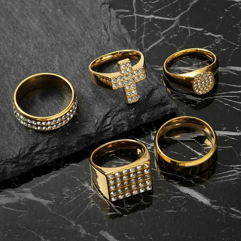 Anillo de acero inoxidable dor - Mens Signet Ring reseña y precio
