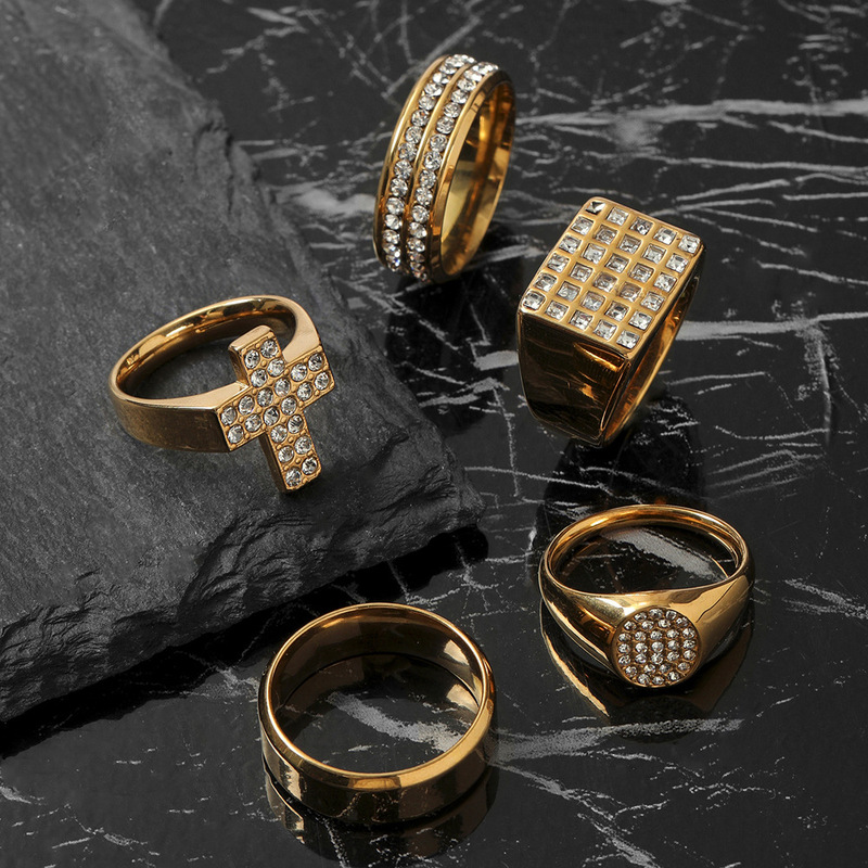 Anillo de acero inoxidable dor - Mens Signet Ring reseña y precio