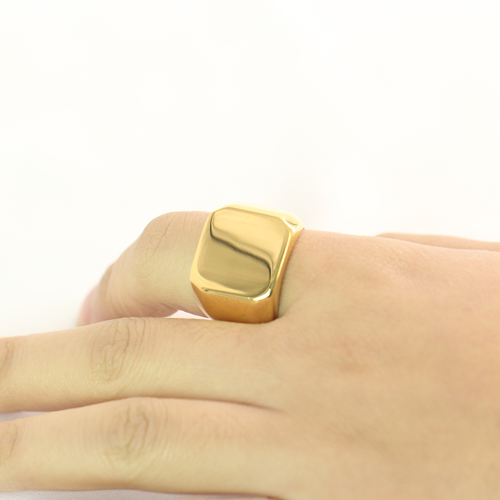 Anillo de plata/oro/negro/azul - Mens Signet Ring reseña y precio