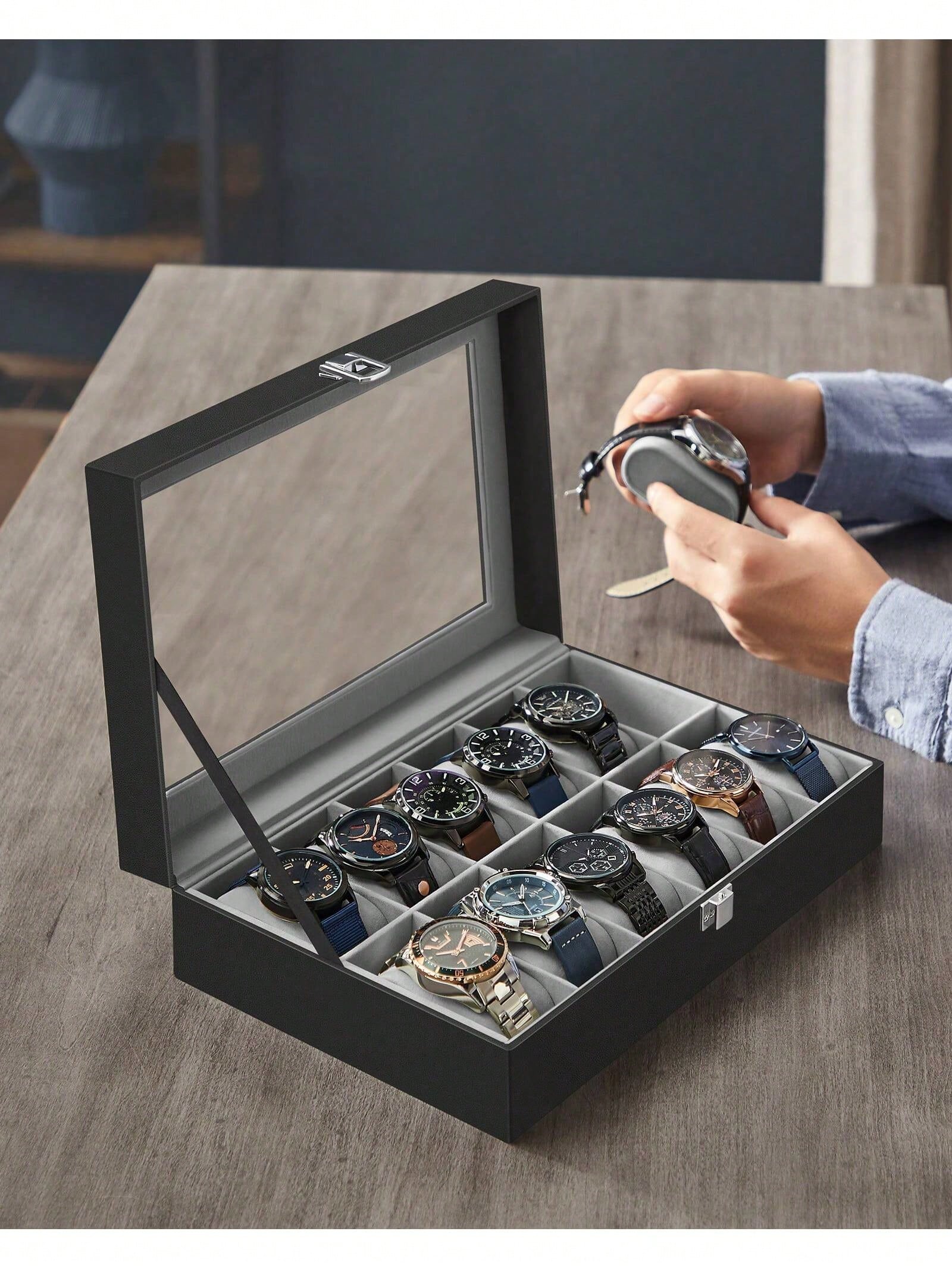 Caja para relojes con cerradur - Jewelry Watches Box reseña y precio