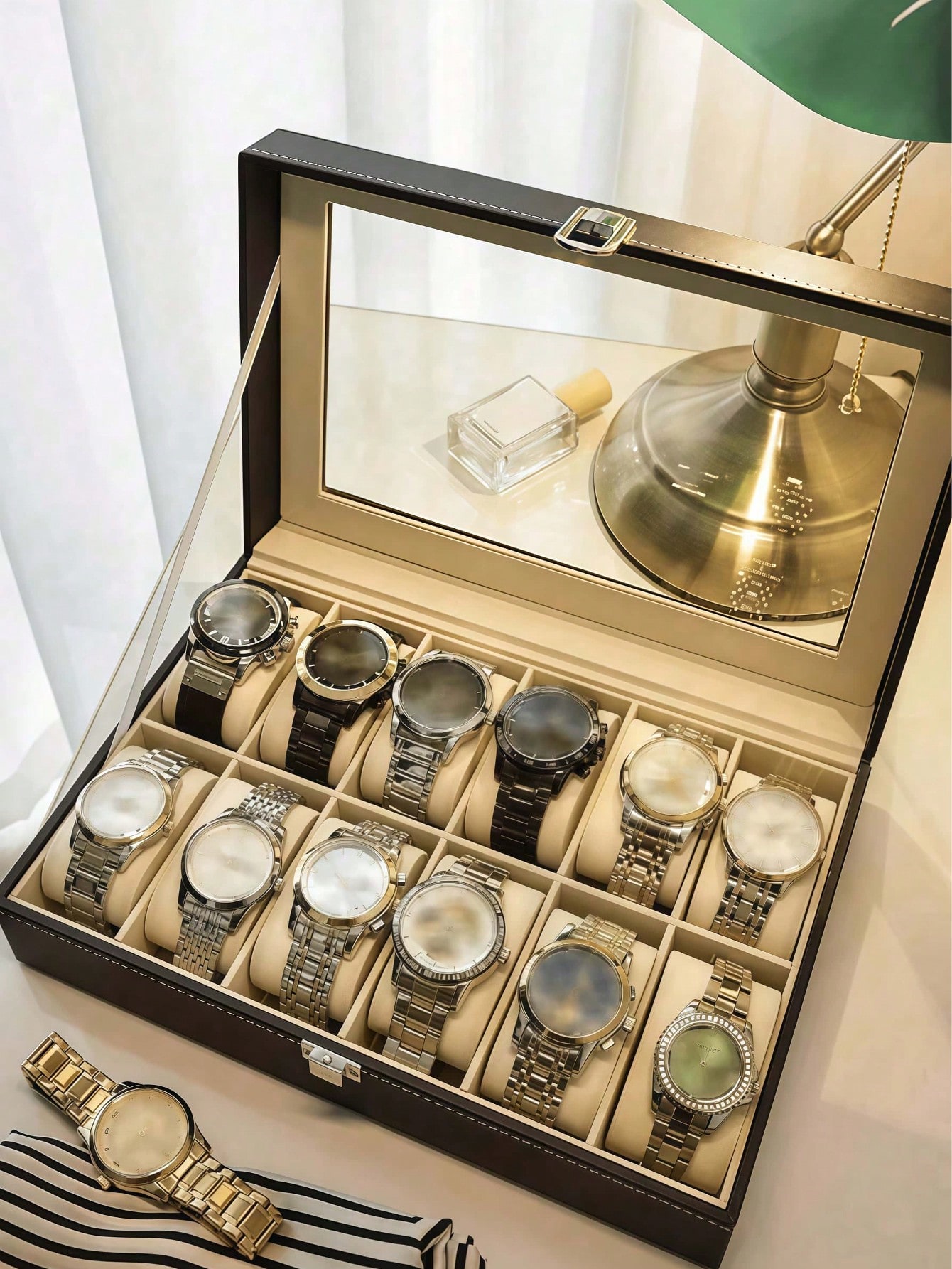 Caja de Relojes de Cuero con C - Jewelry Watches Box reseña y precio
