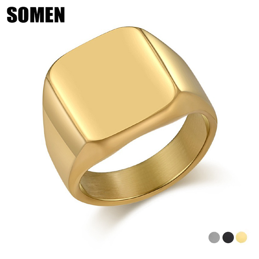 Anillo cuadrado de carburo de  - Mens Signet Ring reseña y precio