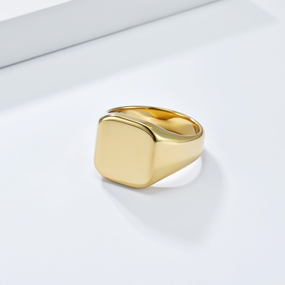 Anillo cuadrado de carburo de  - Mens Signet Ring reseña y precio