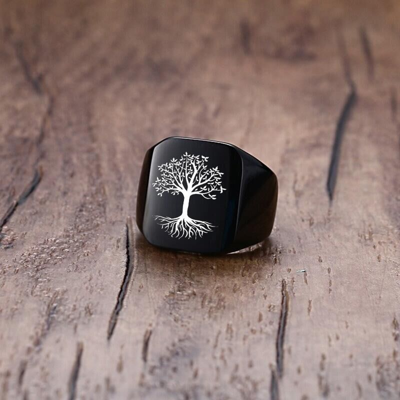 Vnox Rock Punk Árbol de la vid - Mens Signet Ring reseña y precio
