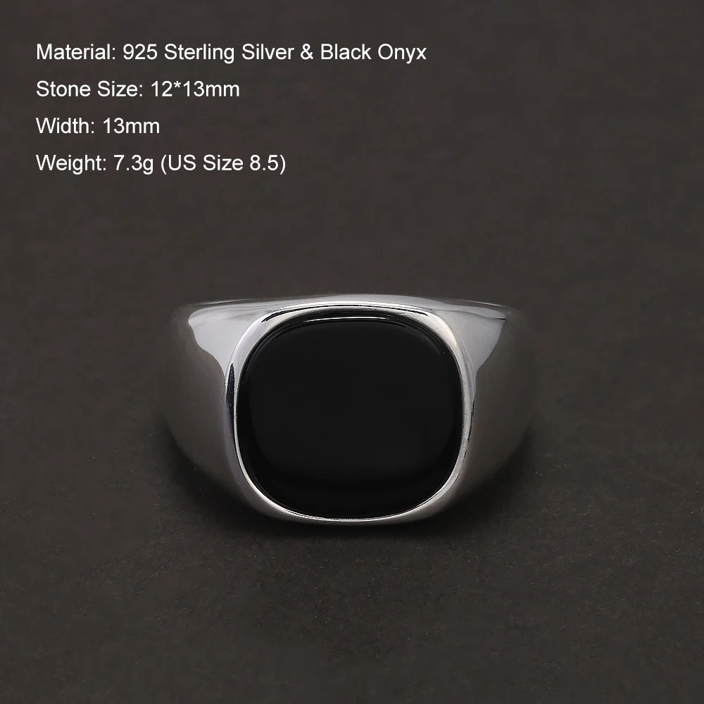 Anillo de plata de ley S925 co - Mens Signet Ring reseña y precio