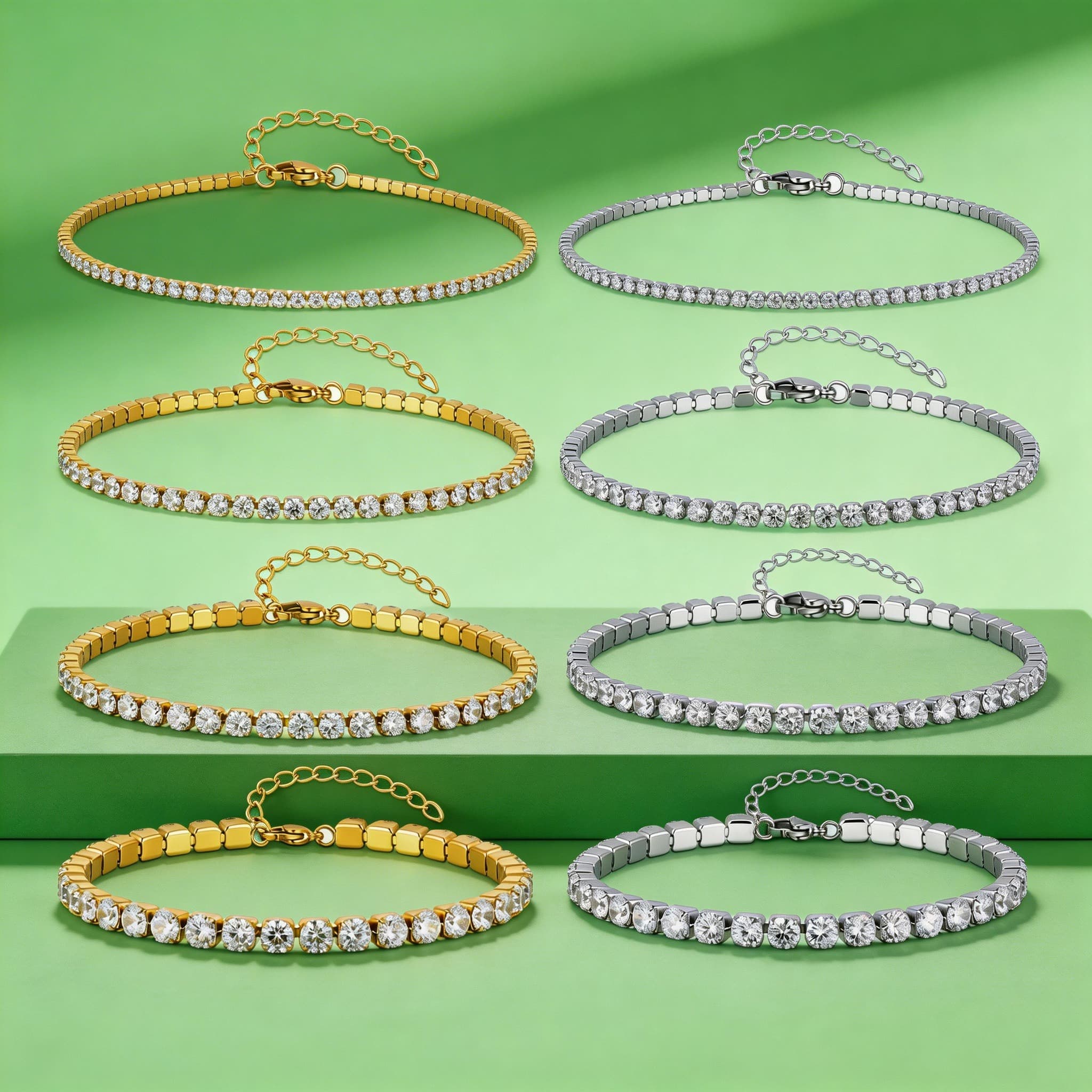 Tobillera de cadena de circoni - Jc Jewelry & Watches Reviews reseña y precio